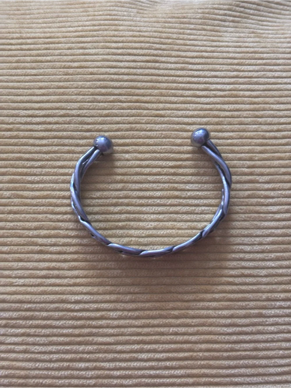 Sterling-Style Braided Cuff Bracelet - Silver Men’s Accessory